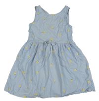 Svetlomodré pruhované šaty s citrony H&M