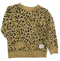 Béžovo-čierna leopardí mikina H&M