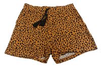 Oranžovo-čierne bodkovaná é kraťasy Matalan