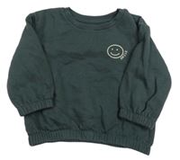 Šedozelená mikina so smajlíkom zn. Primark