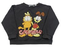 Tmavosivá mikina s Garfieldem H&M