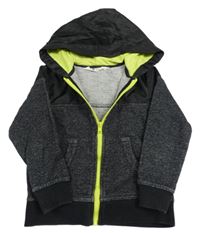 Tmavosivá melírovaná prepínaci mikina so šusťákovým prvkem a kapucňou H&M