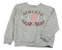 Sivá mikina s písmenem a nápismi H&M