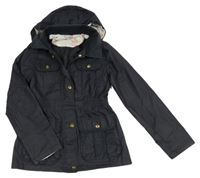 Tmavomodrá šusťáková jarní parka s kapucí M&S