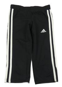 Černo-bílé crop legíny s pruhy s logem Adidas