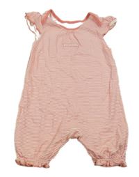 Bílo-růžový pruhovaný kraťasový overal s nápisem George