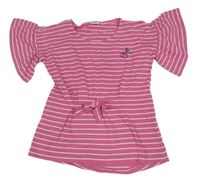 Ružovo-biela pruhovaná tunika s třešněmi Kids