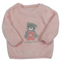 Ružová plyšová mikina s medvedíkmi Nutmeg