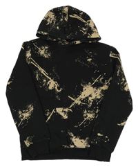 Čierno-béžová mikina s fleky a kapucňou H&M
