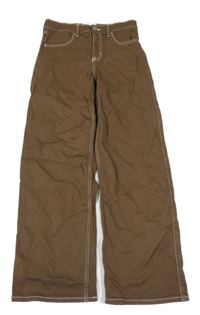 Hnedé široké high rise rifle Abercrombie&Fitch