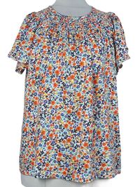 Dámská bílo-barevná květovaná halenka M&S