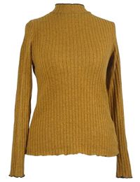 Okrové žebrované úpletové triko H&M
