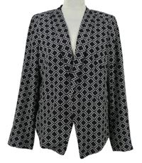 Dámsky čierno-biely vzorovaný sakový cardigán M&S