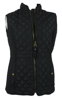 Dámska čierna prešívaná šušťáková zateplená vesta Joules