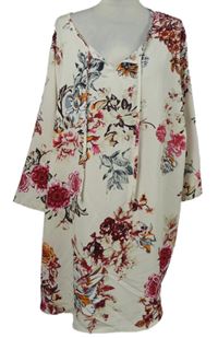 Dásmká smetanová květovaná halenková tunika vel. 56