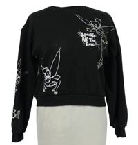 Dámska čierna crop mikina so Zvonilkou Disney