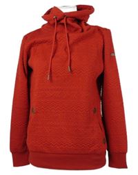 Dámská červená vzorovaná mikina s komínovým límcem Multiblu 