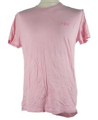 Pánske svetloružové tričko s logom Superdry