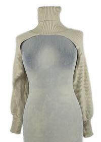 Dámske béžové svetrové bolerko s rolákom Zara