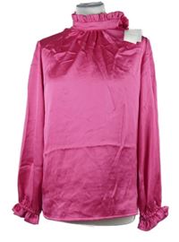 Nové - Dámska fuchsiová saténová blúzka