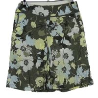 Dámska khaki kvetovaná plátenná sukňa Street One