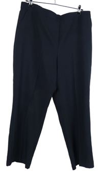 Dámské tmavomodré společenské kalhoty s puky 