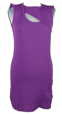 Dámske fialové rebrované pletené šaty s prestrihom Primark