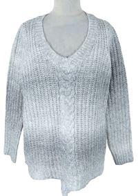 Dámsky sivo-biely melírovaný sveter Multiblu