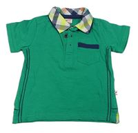 Zeleno-kostkované polo tričko 