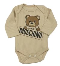 Béžové žebrované body s medvědem Moschino 