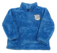 Modrá chlpatá mikina s nášivkou Impidimpi