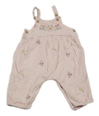 Světlerůžové laclové kalhoty s kytičkami Next