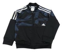 Čierno-modrá športová prepínaci mikina s logom Adidas