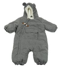 Šedá zimní kombinéza s kapucí Topomini