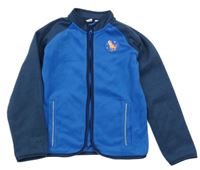 Modro-tmavomodrá fleecová prepínaci mikina s dinem Lily & Dan