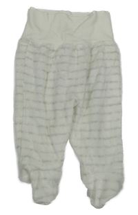 Bílo-šedé pruhované sametové polodupky Ergee