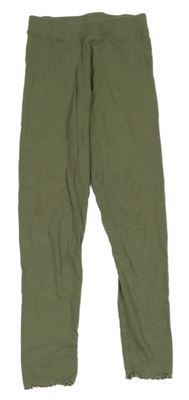 Khaki rebrované legíny Primark
