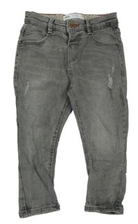 Šedé elastické rifle Zara