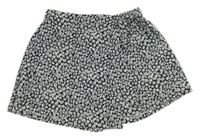 Tmavomodr-biela kvetovaná kraťasová sukňa Zara