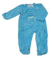 Tyrkysový zamatový overal s medvedíkom Absorba