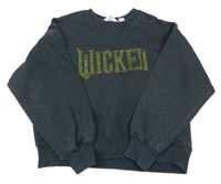 Tmavomodrá mikina s nápisem ze zlatých kamínků H&M