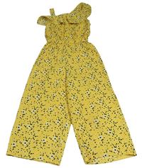 Žlto-čierny kvetovaný culottes overal George