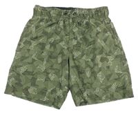 Khaki vzorované plážové kraťasy Primark