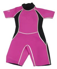 Neonově růžovo-černý neopren 