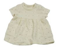 Světlebéžové pletené šaty s puntíky George