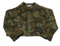 Khaki army rifľová crop bunda M&Co.