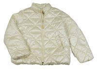 Smetanová prošívaná šusťáková zateplená bunda ZARA