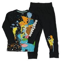 Čierne pyžama s pokémony a skvrnkami Next