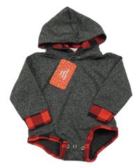 Nové - Černo-šedé melírované body s kapucí 