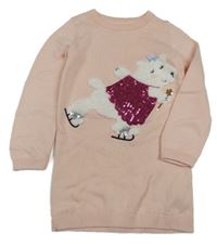 Svetlomodré pletené šaty s ledním medvěďom Bluezoo